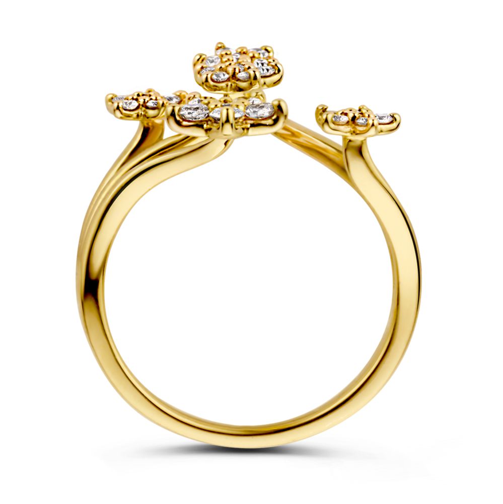 Brillanter Gelbgoldring mit Diamantsternen – 14 Karat 0,51 ct.