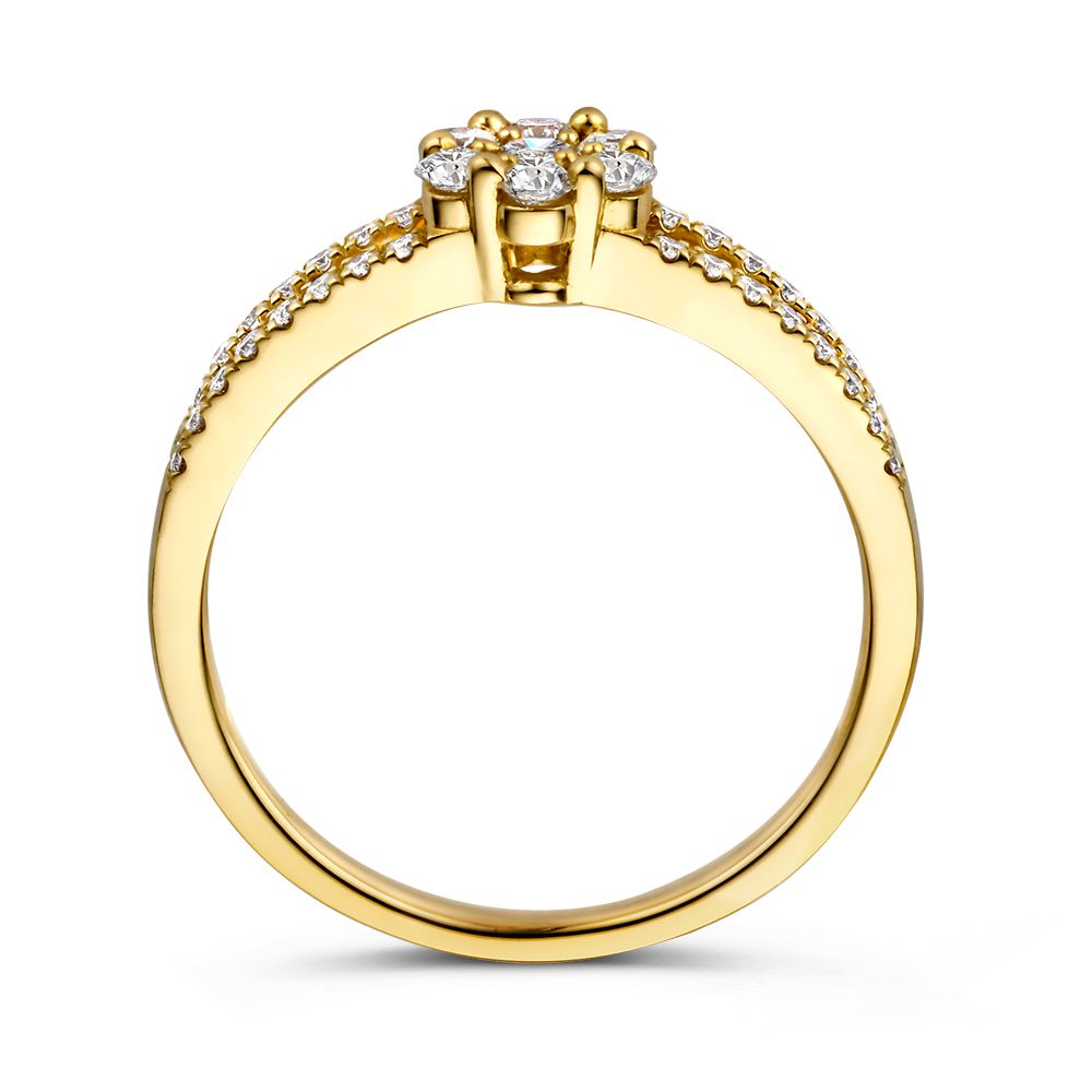 Außergewöhnlicher Entourage-Ring aus Gelbgold mit Brillanten – 14 Karat 0,55 ct.
