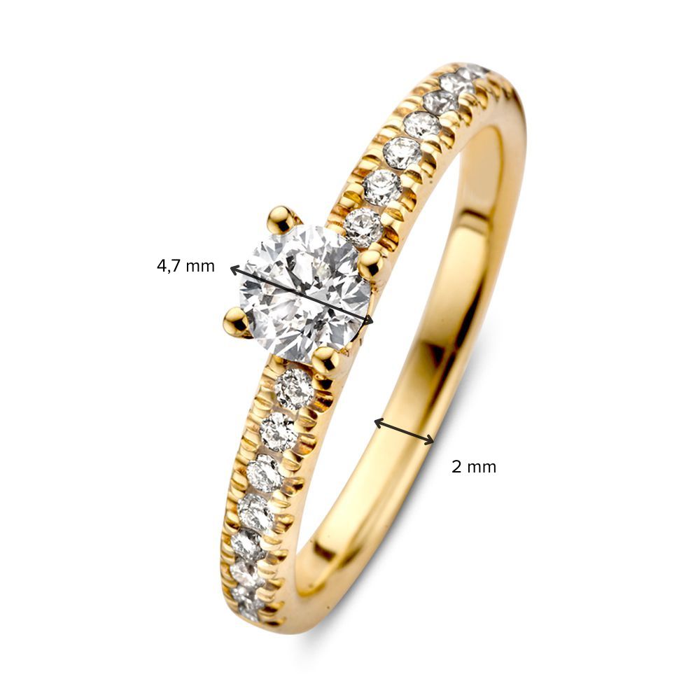 Eleganter Gelbgoldring mit Brillant-Diamant – 14 Karat 0,59 ct.
