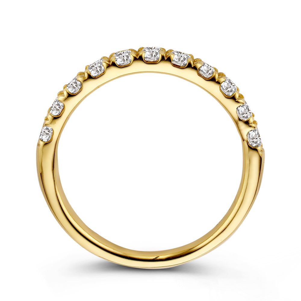 Eleganter Gelbgoldring mit 11 Brillanten 0,74 crt.