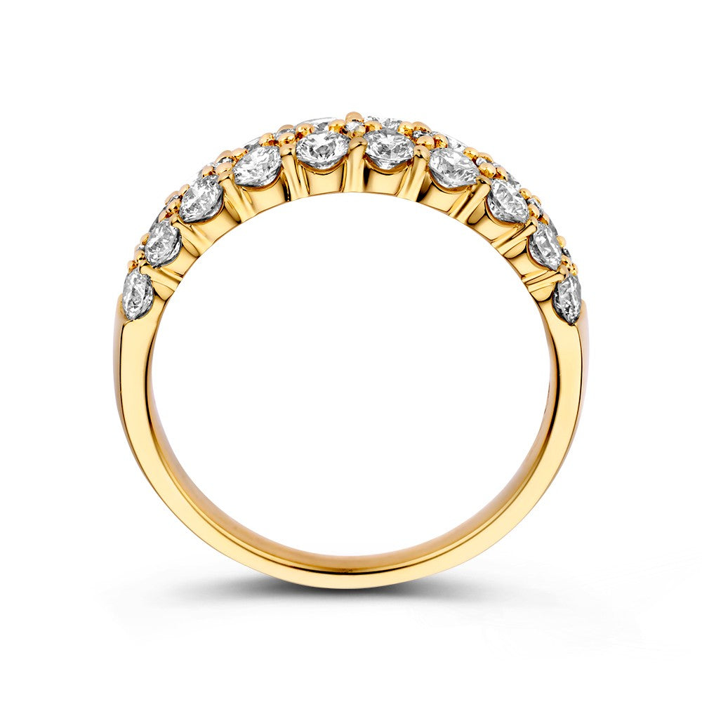 Luxuriöser Goldring mit Diamanten in Pavé-Fassung – 1,45 Karat, 14 Karat Gelbgold