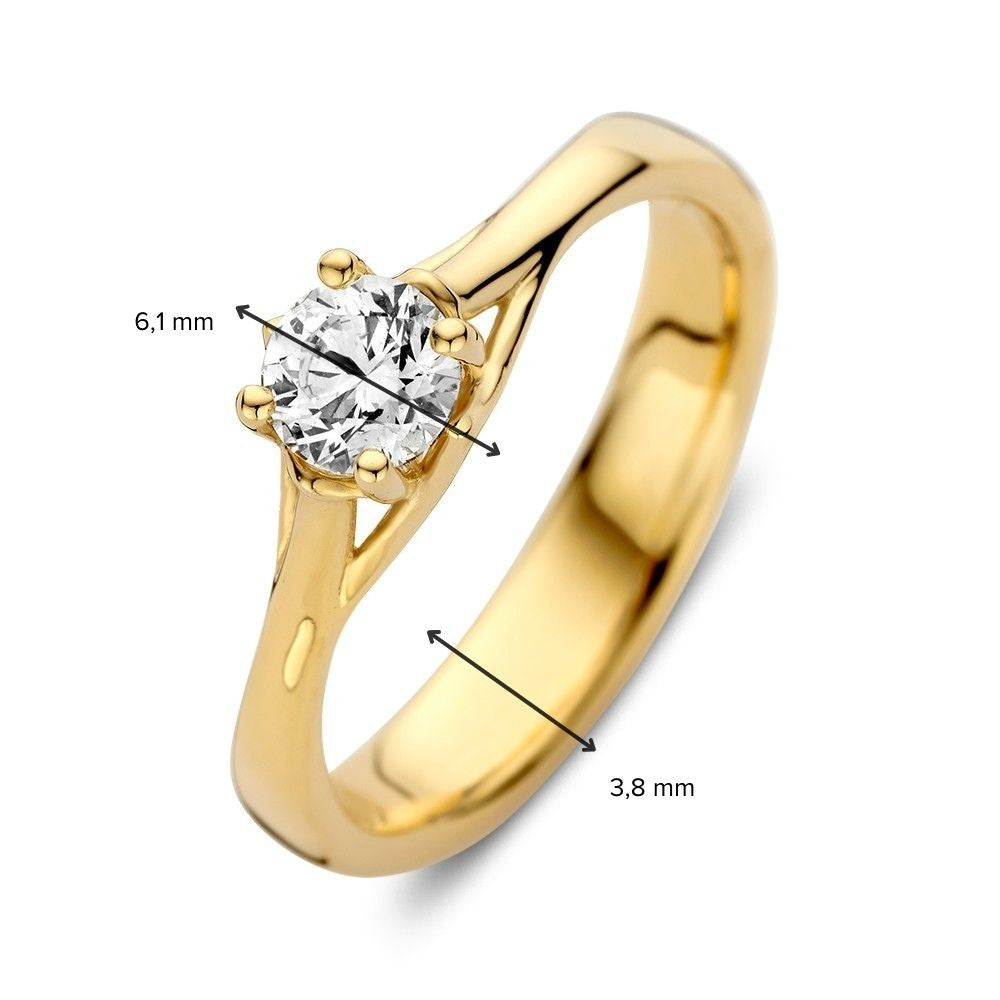 Gelbgold Solitärring mit Lab-Grown Diamant von 0,50 Karat – Eleganz in Reinform 0.50 ct.