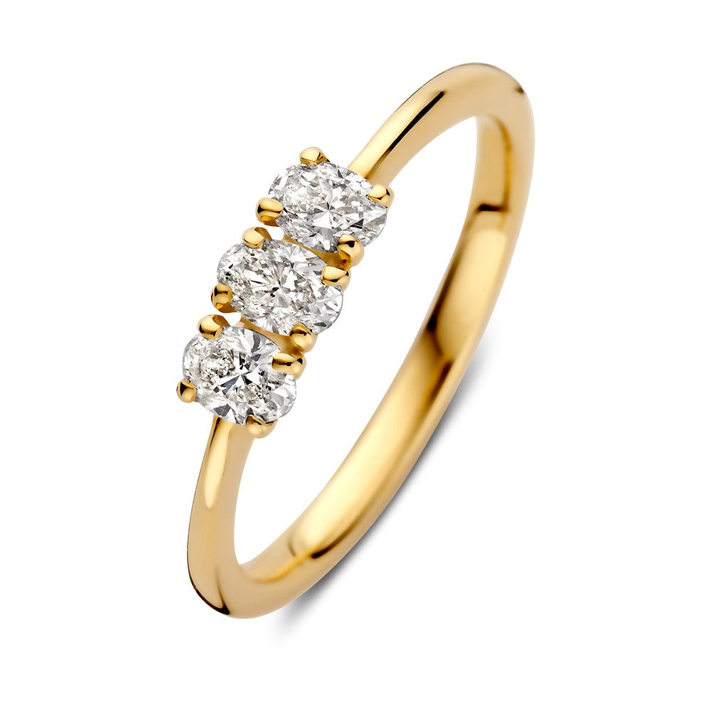 Ring geelgoud diamant 0.54 crt.