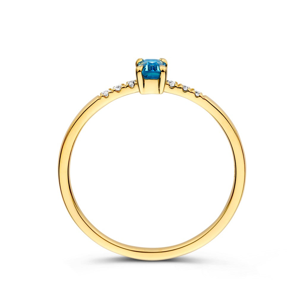 Ring Gelbgold Topas + Brillant