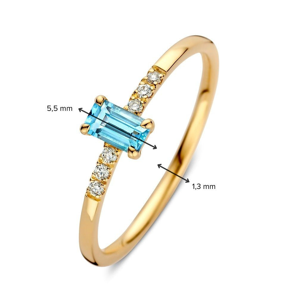Ring Gelbgold Topas + Brillant