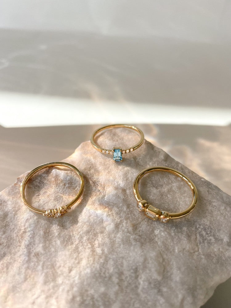 Ring Gelbgold Topas + Brillant