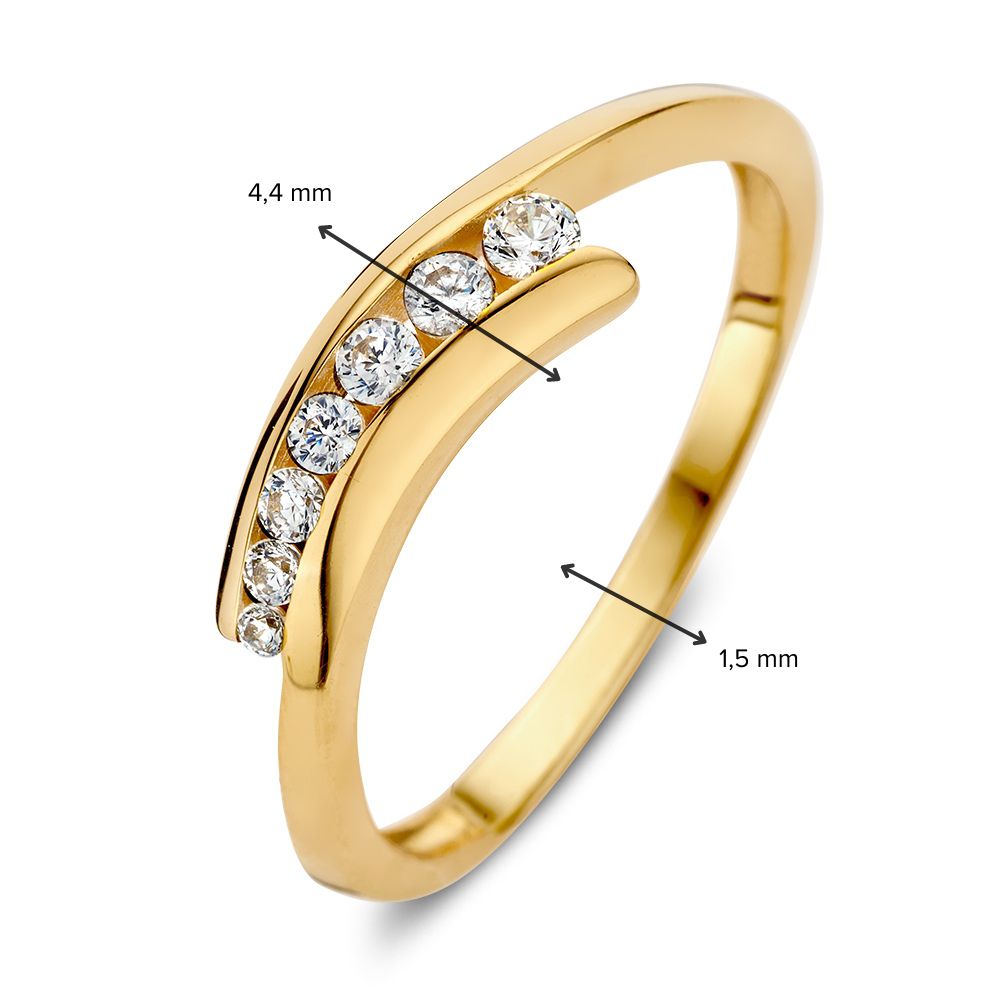 Gelbgoldener Schlagring mit Zirkonias – Eleganz in jedem Detail