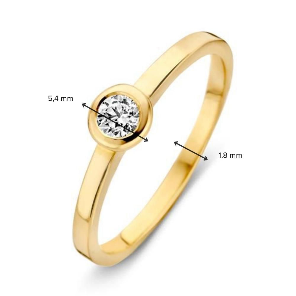 Damenring aus Gelbgold mit Zirkonia im Solitär-Modell: Eleganz in seiner reinsten Form