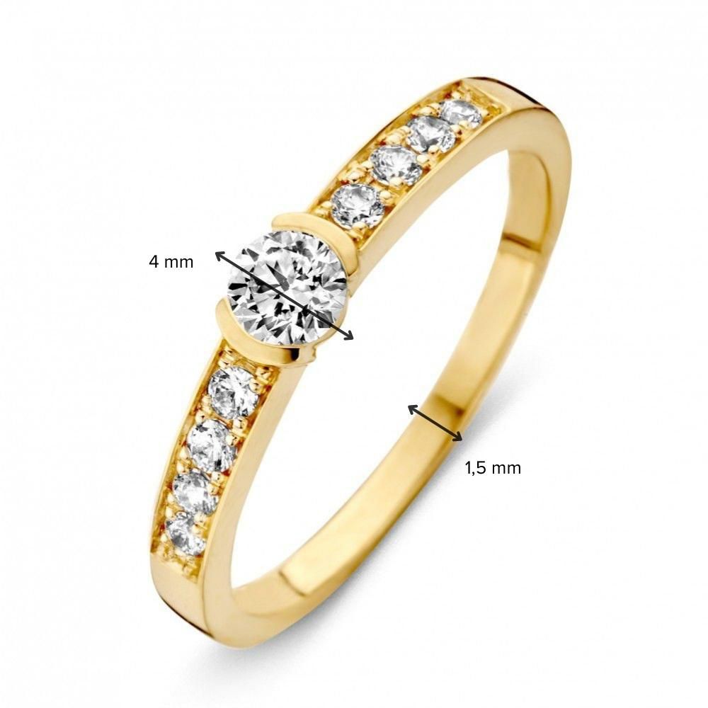 Gelbgoldring mit Zirkonia: Zeitlose Eleganz