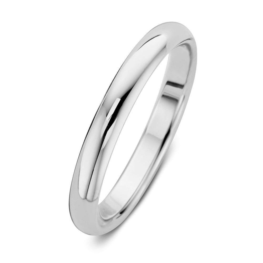 Ring aus 3 mm Weißgold mit glatter, polierter Oberfläche