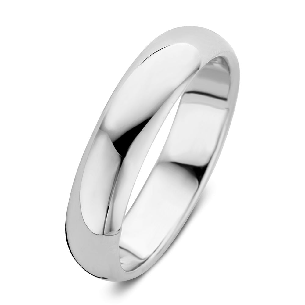 Ring aus 5 mm Weißgold mit glatter, polierter Oberfläche