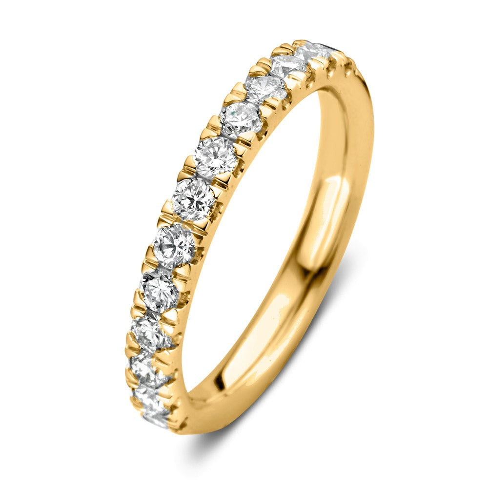 Ring aus Gelbgold mit 0,86 ct Diamanten in einer durchgehenden Reihe