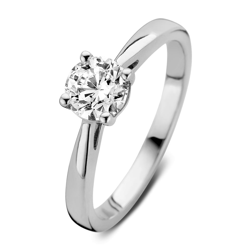 Ring aus Weißgold mit einem runden Diamanten von 0,75 Karat