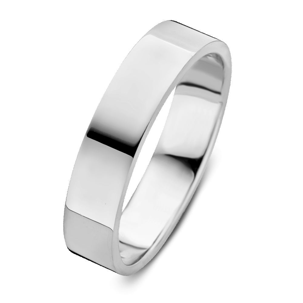 Ring aus Weißgold, 5 mm breit, mit glatter, polierter Oberfläche