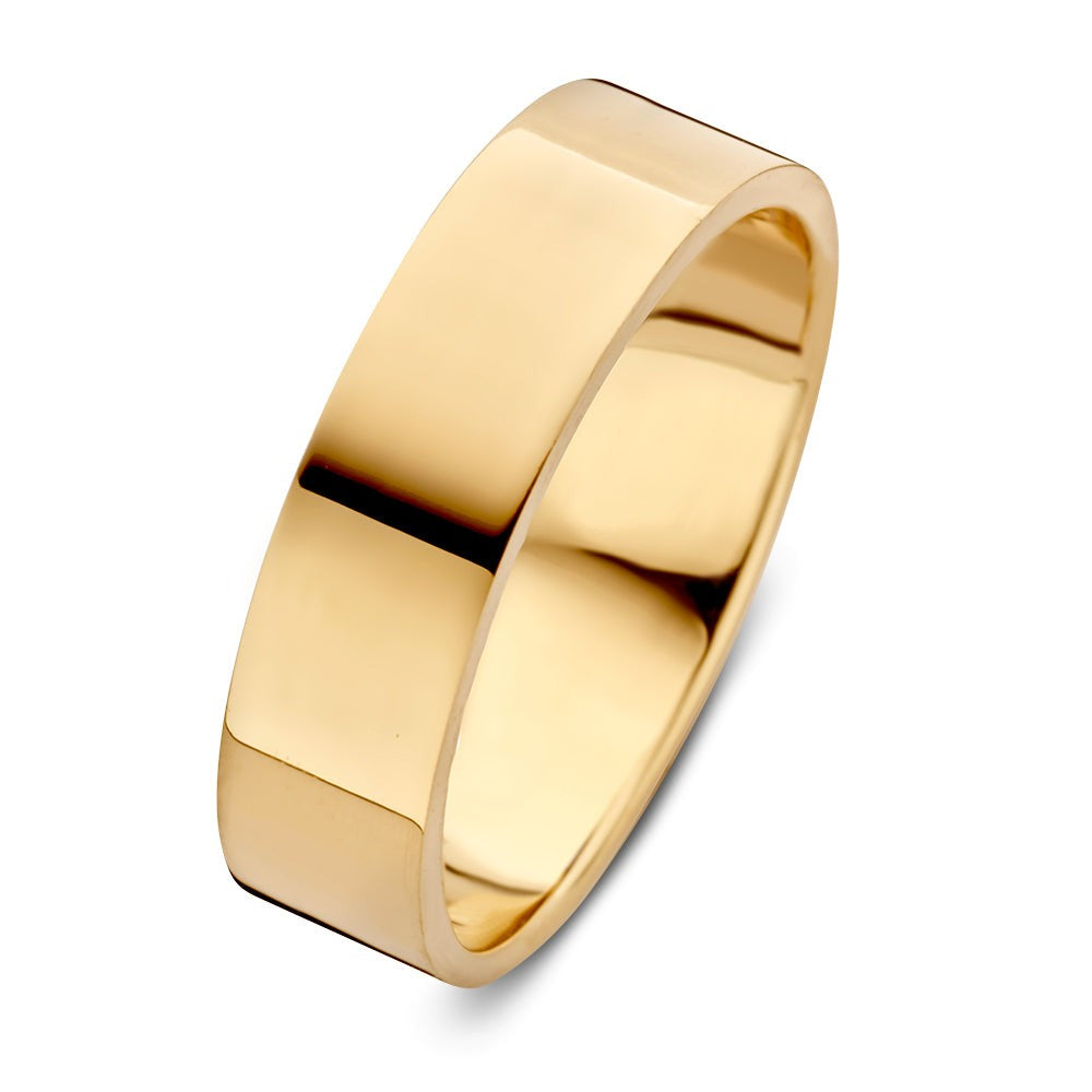 Ring aus 6 mm gelbgold mit glatter, polierter Oberfläche