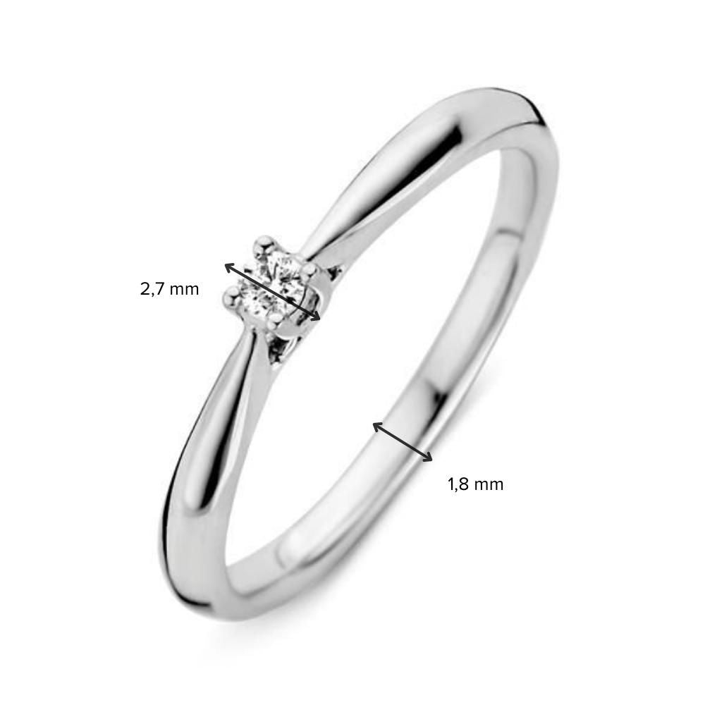 14 Karat Weißgoldring mit 0,06 Karat Brillant