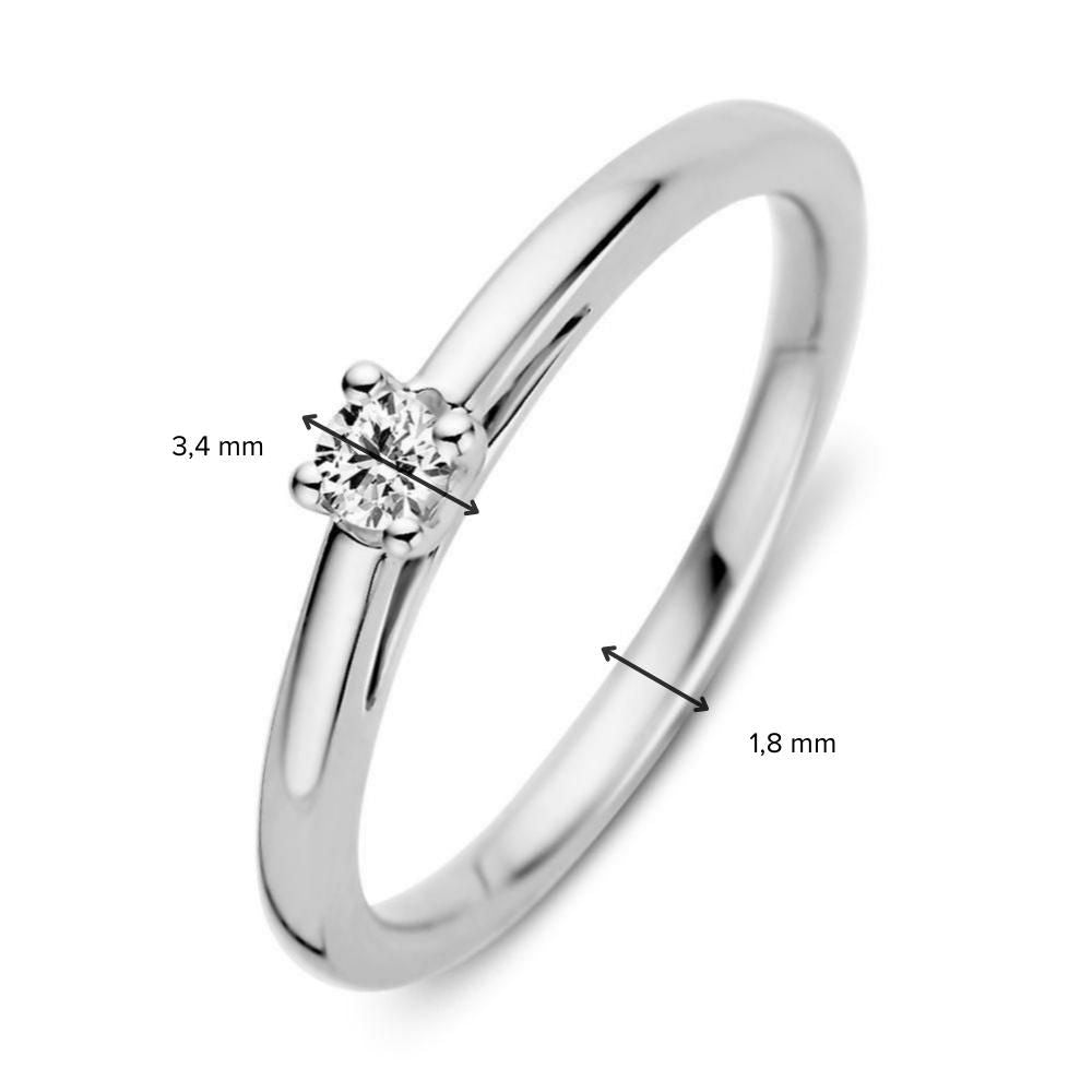 Zeitloser Ring aus 14 Karat Weißgold mit 0,10 Karat Brillant