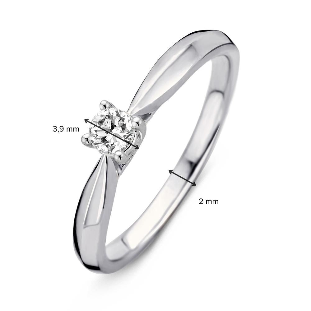 14 Karat Weißgoldring mit 0,19 Karat Brillant-Diamant