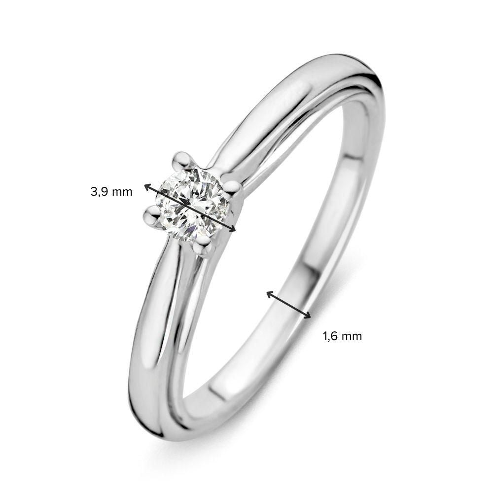 14 Karat Weißgoldring mit 0,20 Karat Brillant Diamant