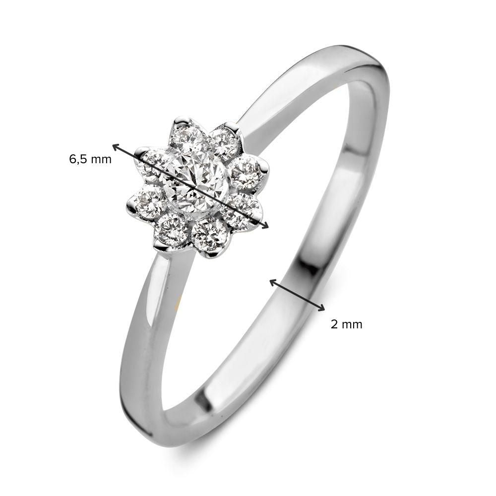 14 Karat Weißgoldring mit 0,21 Karat Diamant im Brillantschliff