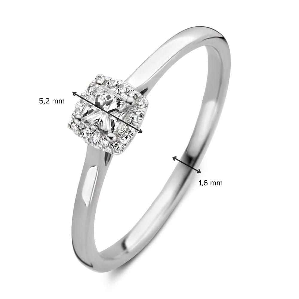Eleganter Weißgoldring mit Diamanten im Princess-Schliff (0,24 Karat Gesamtgewicht)
