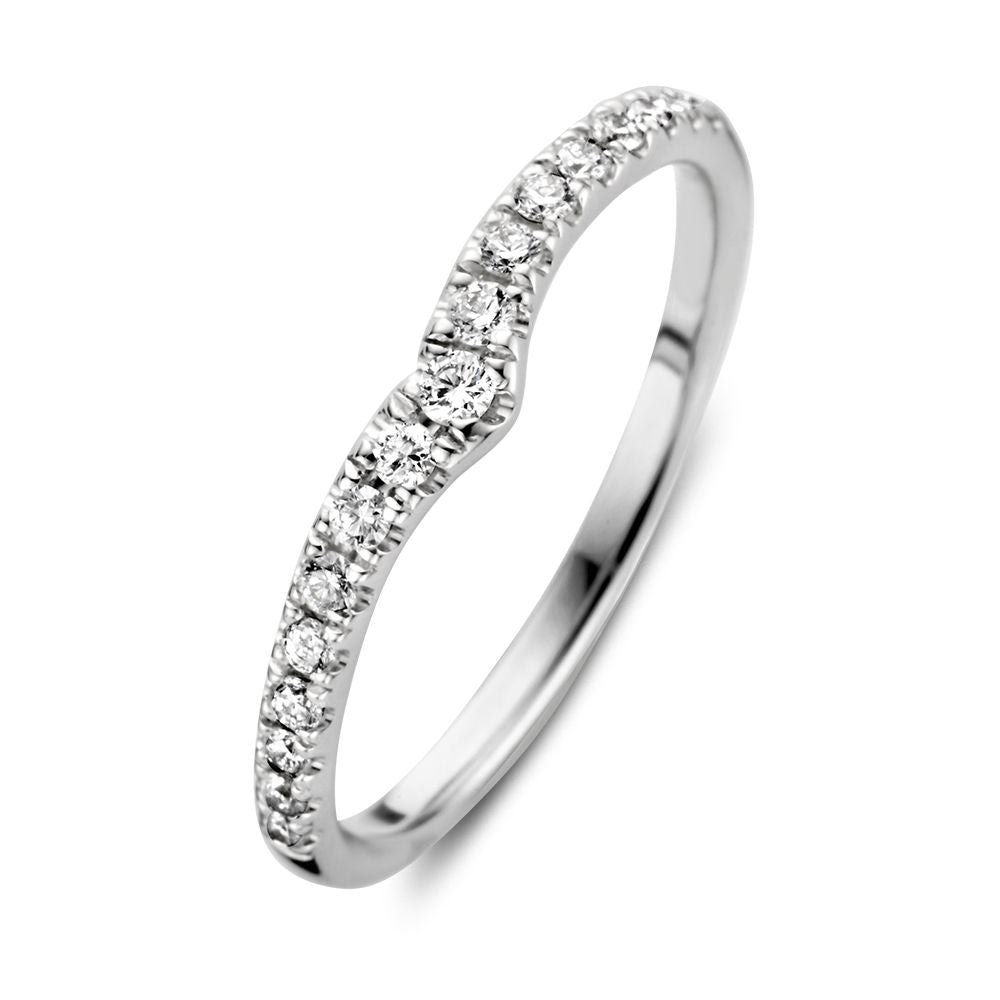 V-förmiger Ring aus Weißgold mit 0,25 ct Diamanten, schlichte Eleganz und funkelnde Details