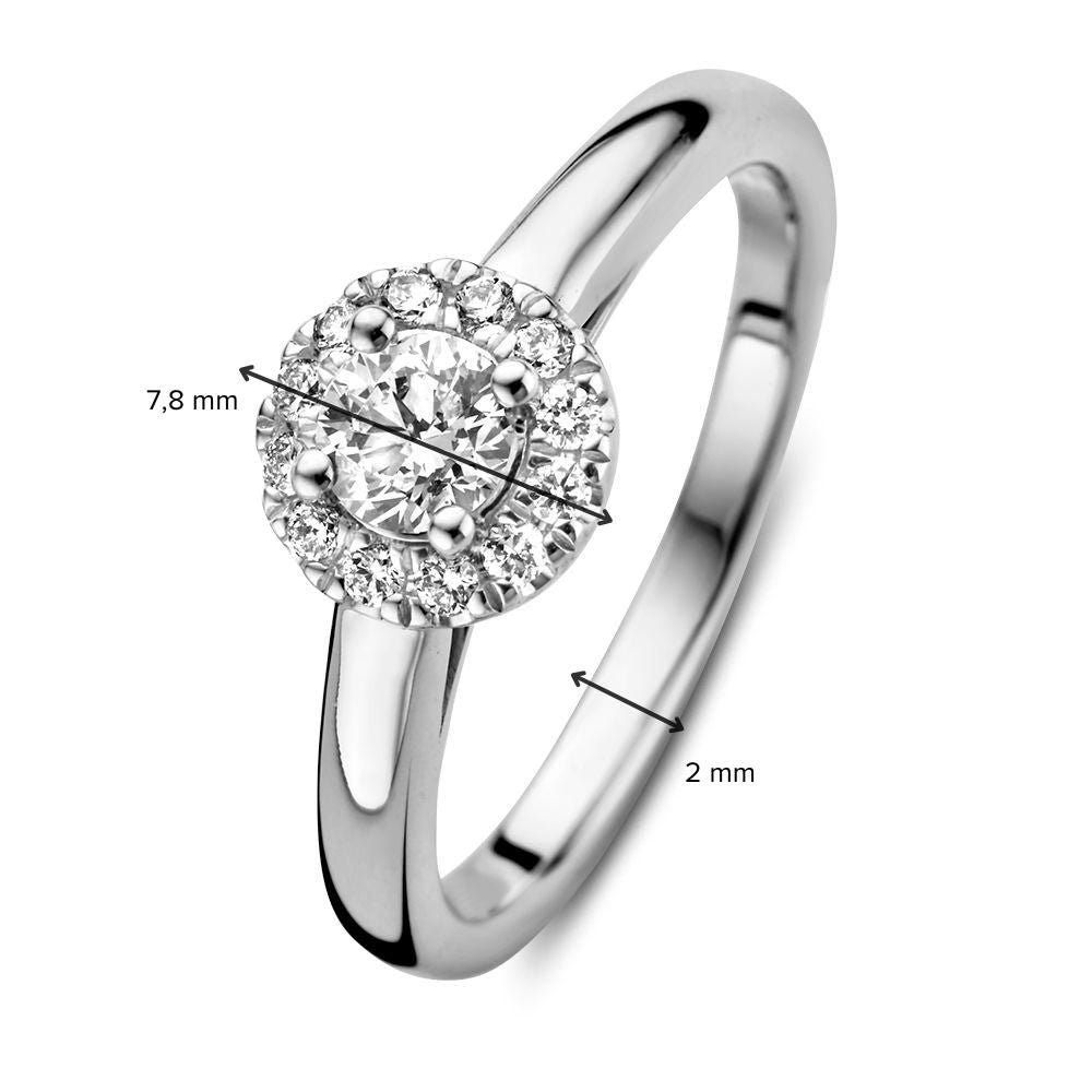 Eleganter Weißgold Entourage Ring mit 0,40 Karat Mittelstein
