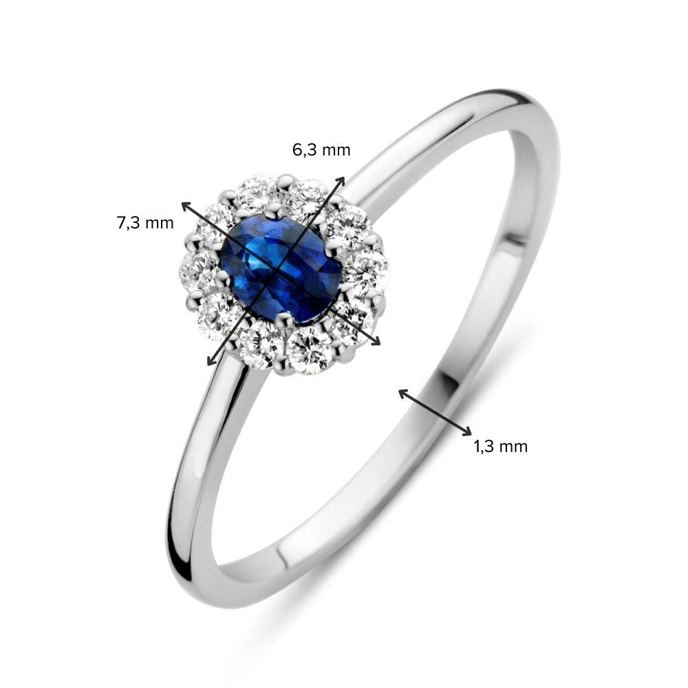 Weißgoldring mit blauem Saphir und Diamanten: Eine elegante Kombination