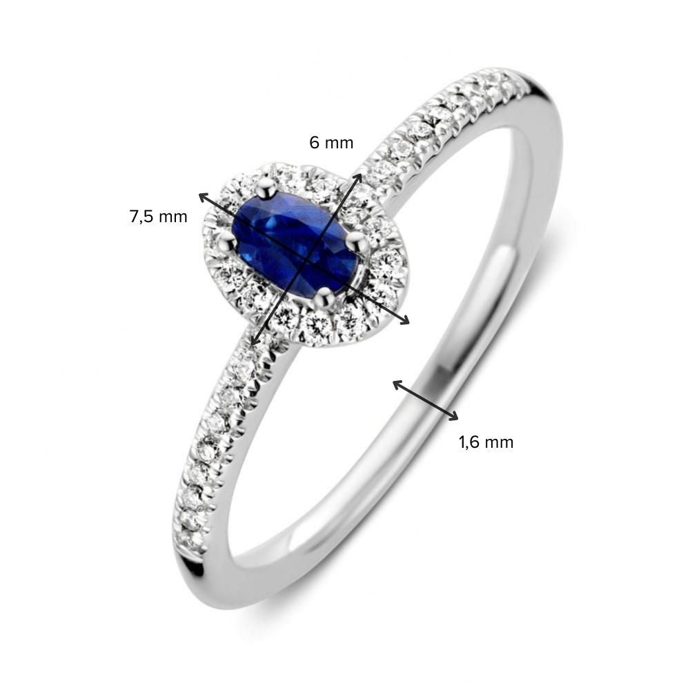 Damenring aus Weißgold mit Saphir und Brillant – Eleganz in Fassung