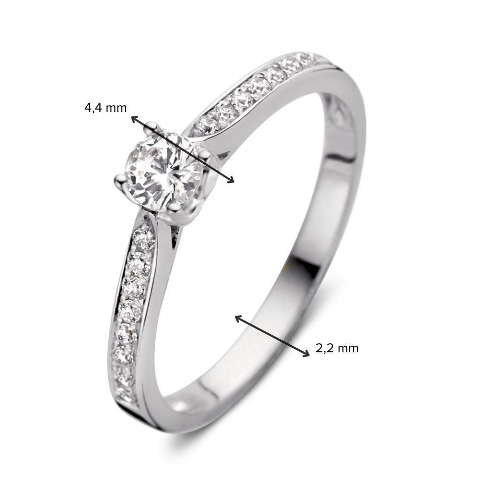 Weißgoldring mit Zirkonia Herz - Zart und elegant - Van der Kooij