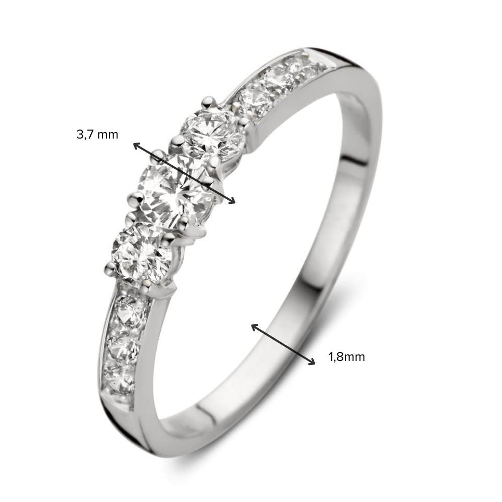 Raffinierter Weißgoldring mit Zirkonia – Zeitlose Eleganz – Van der Kooij