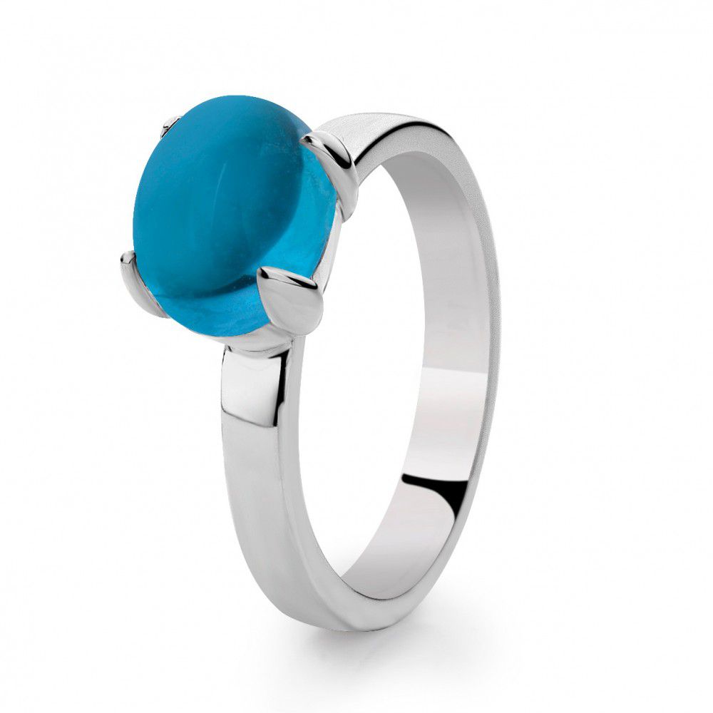 Ring aus Silber mit blauem Topas als Hauptstein