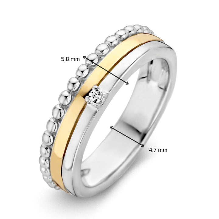 Ring zilver/goud zirkonia