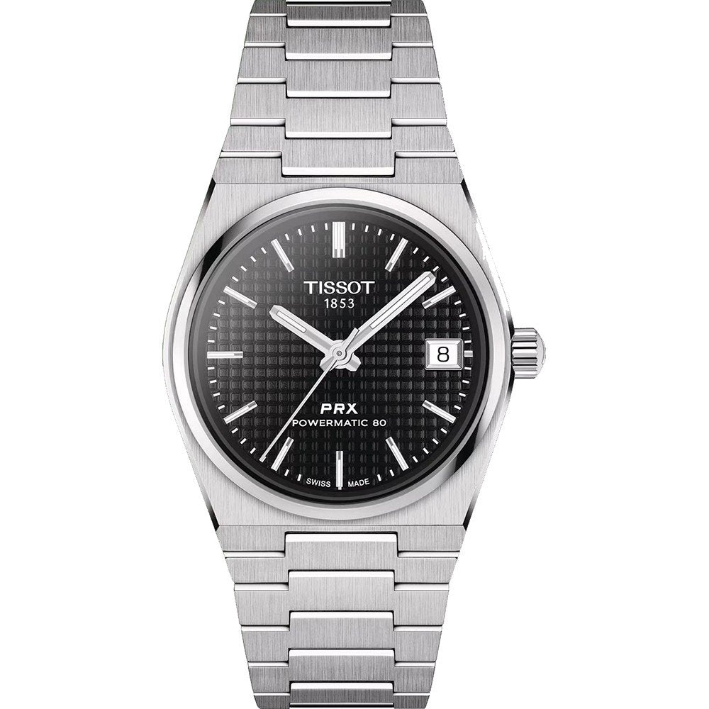 Tissot PRX Powermatic 80 mit schwarzem Zifferblatt und Edelstahlarmband