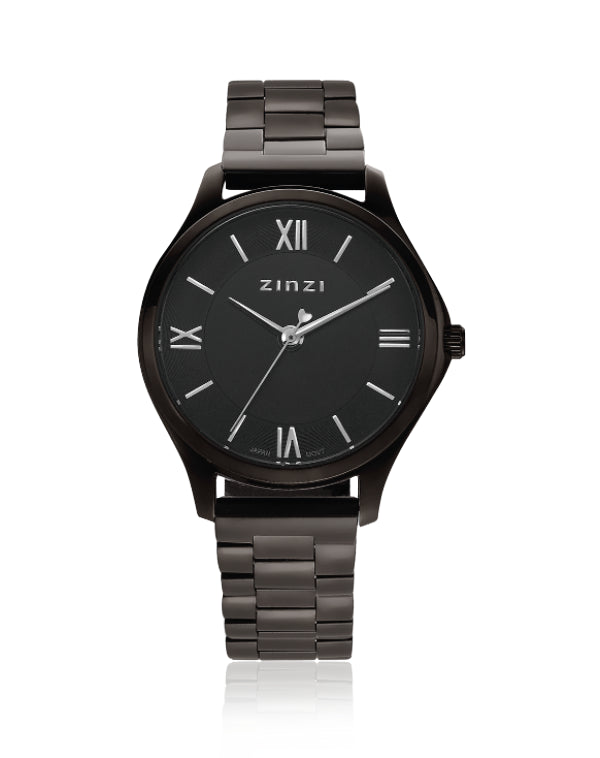 Zinzi Schwarze Uhr Stahl Ziw1237