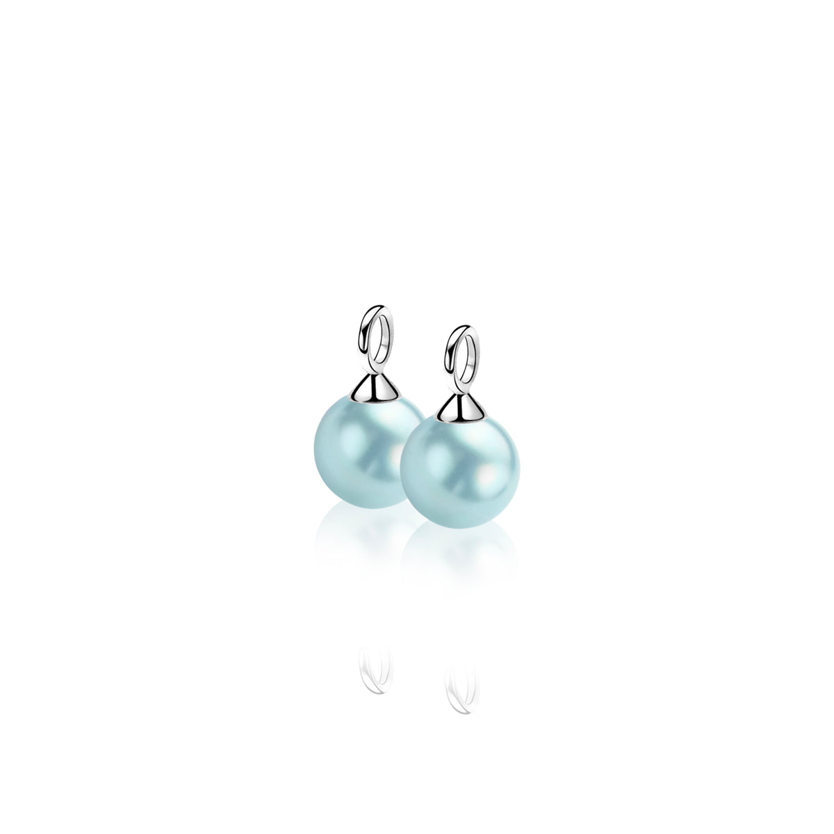 Ohrringe aus Silber mit blauen Perlen und schlichten Aufhängungen