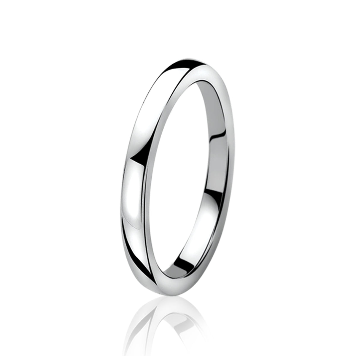 Schmaler Ring aus Silber mit glänzender Oberfläche und ohne Steinbesatz