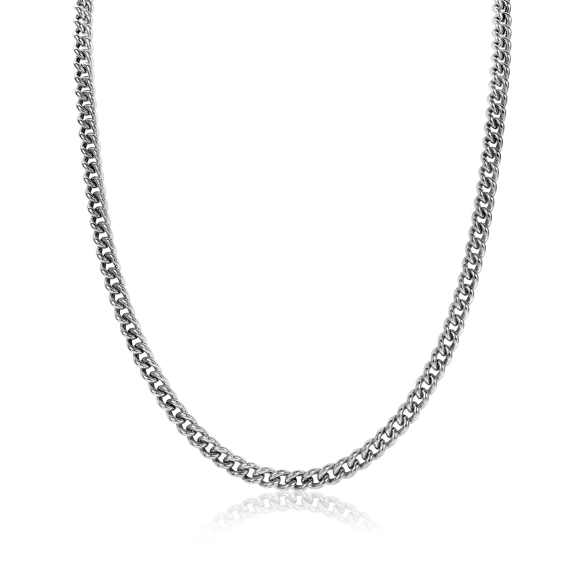 Halskette aus Silber mit klassischem, geflochtenem Design und glänzender Oberfläche