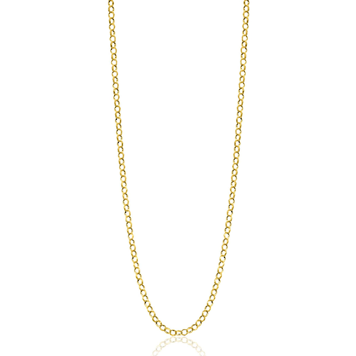 Kette aus goldfarbenem Metall mit feinen Gliedern in klassischer Form