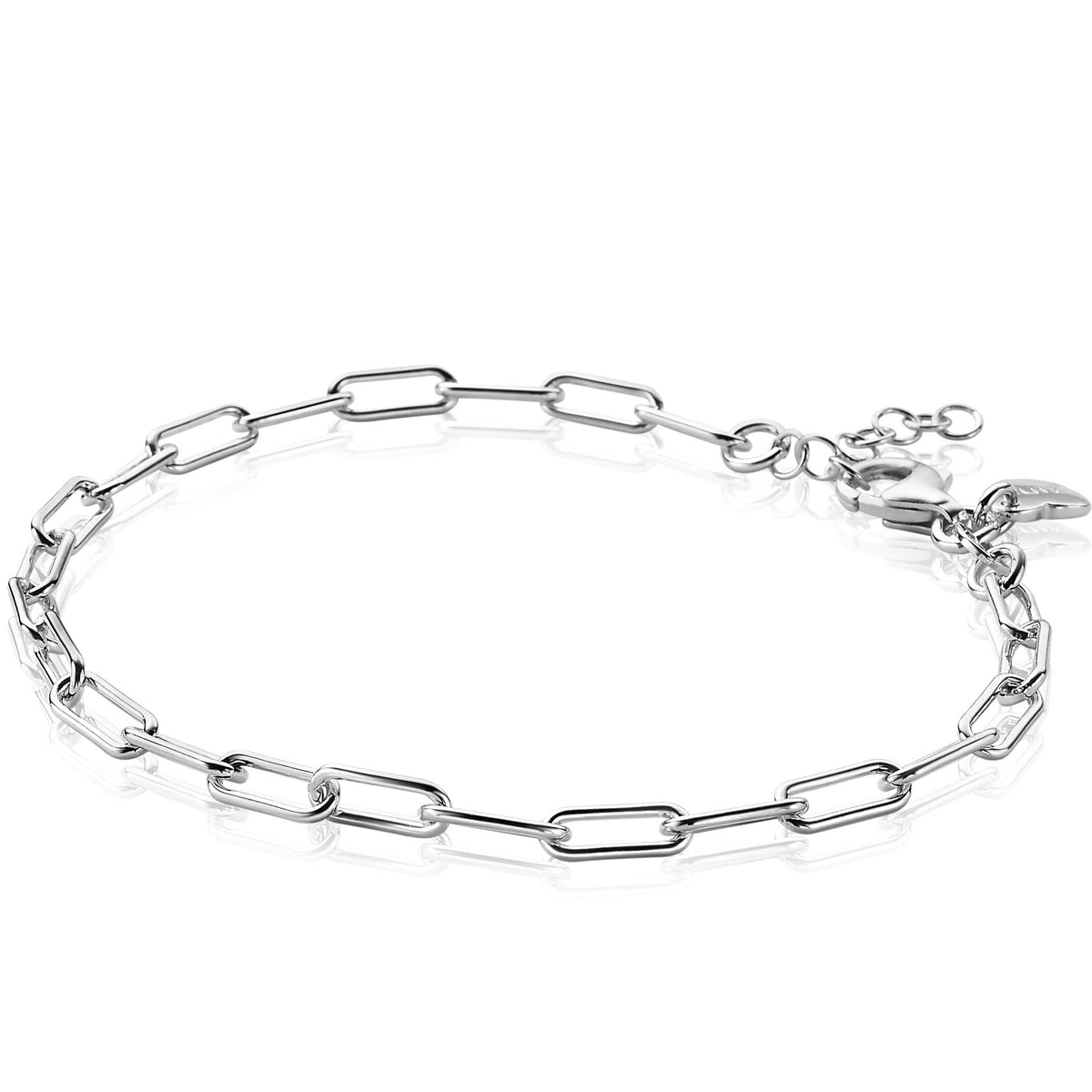 Silbernes Armband mit Gliederdesign und Karabinerverschluss