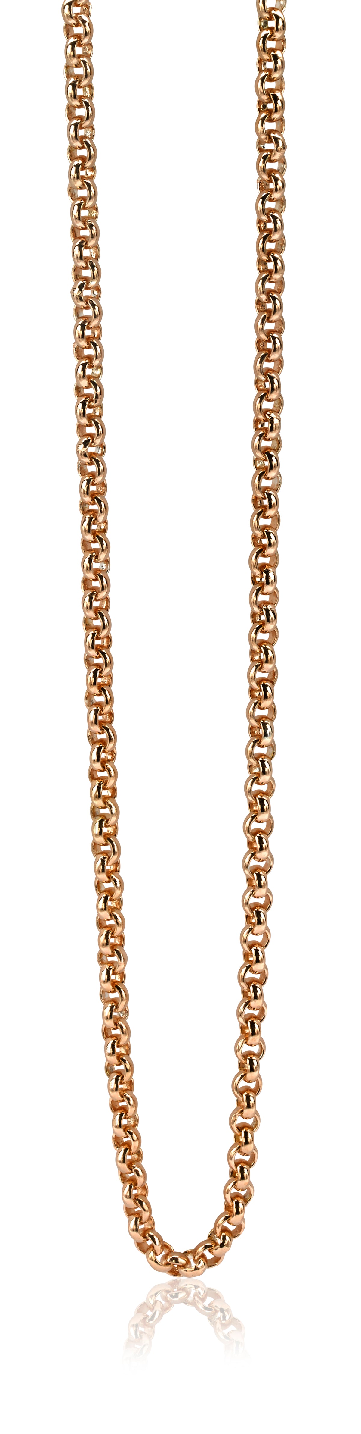Halskette aus vergoldetem Metall mit einer feinen Gliederkette in Roségold.
