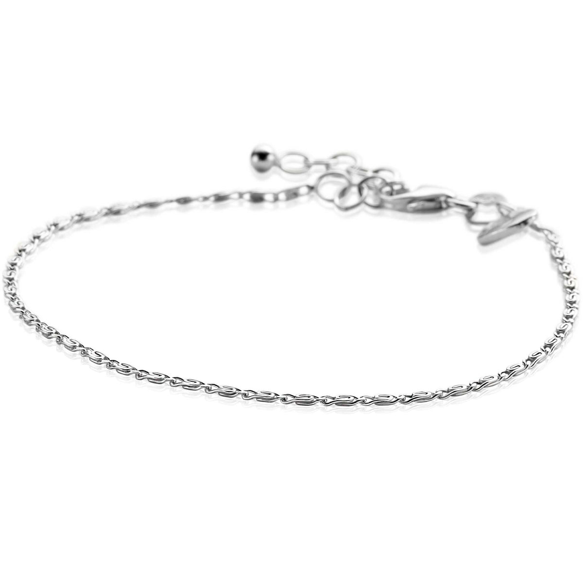 Armband aus Silber mit feiner, ovaler Gliederung und verstellbarem Verschluss
