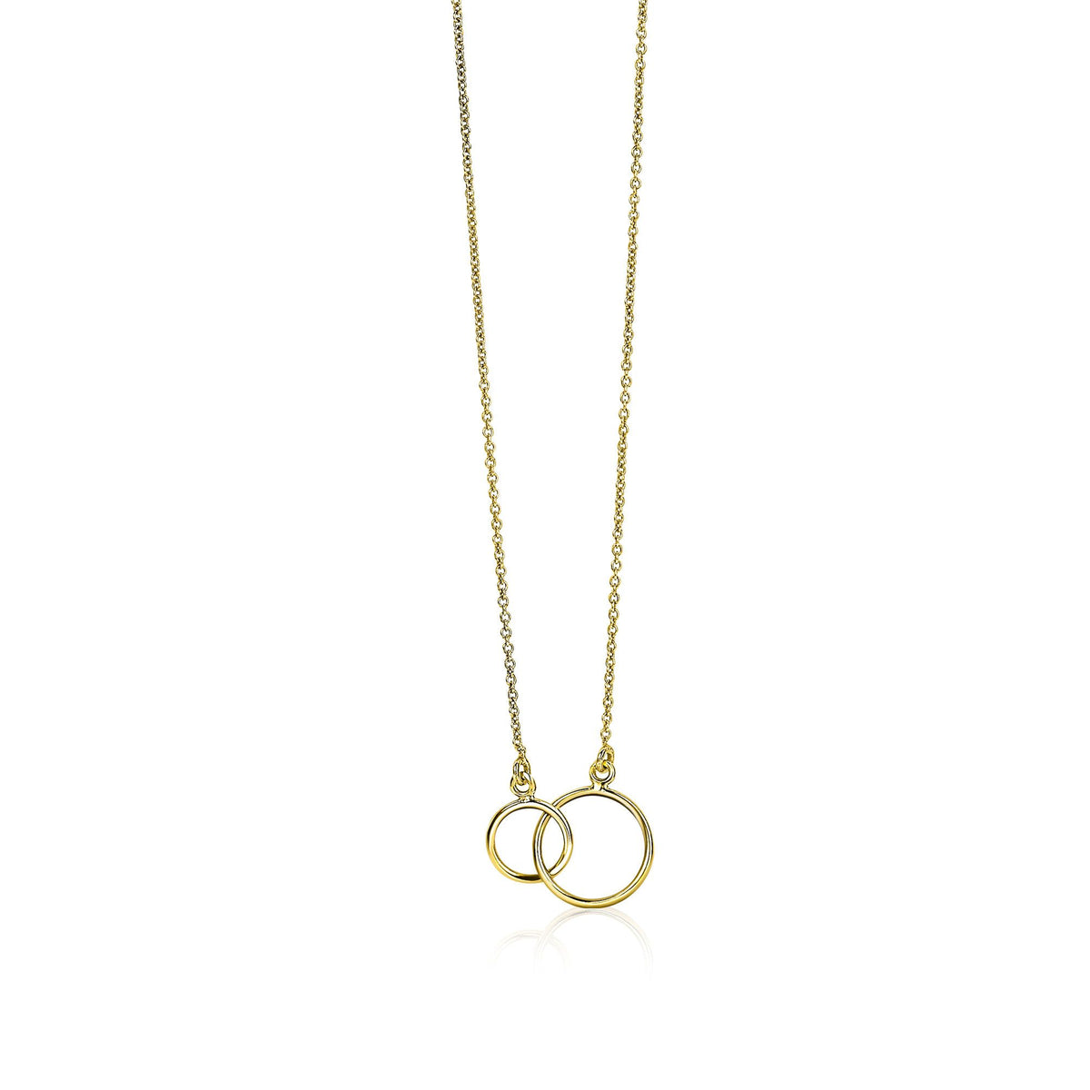 Halskette aus Gold mit zwei ineinander verschlungenen Ringen
