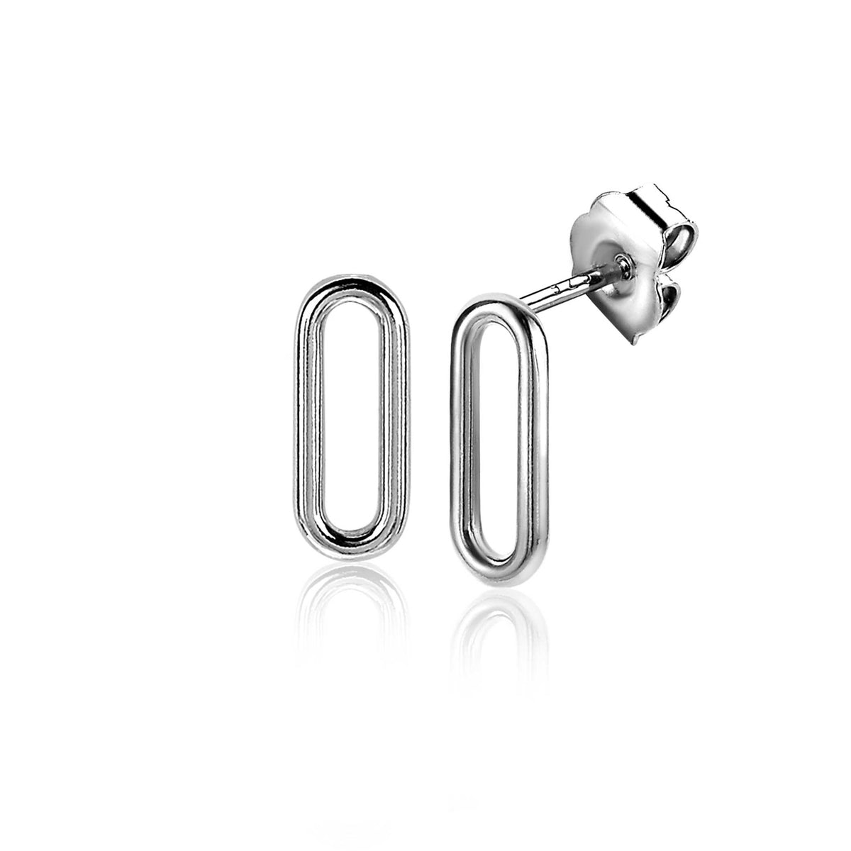 Ohrringe aus Silber in ovaler Form mit einer minimalistischen, modernen Gestaltung