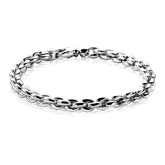 Armband aus Silber mit einem klassischen Gliederdesign und glänzender Oberfläche