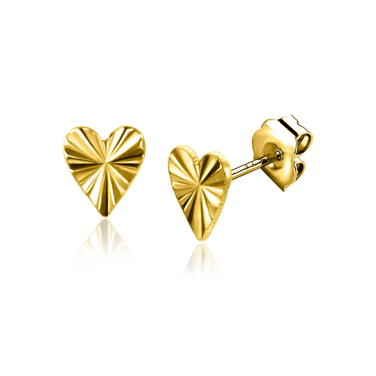 Ohrringe in Herzform aus Gold mit strukturiertem Design