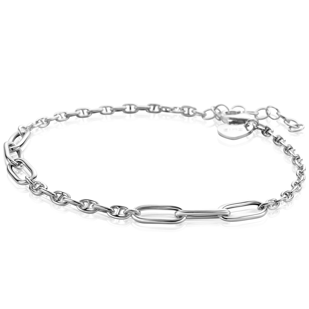 Armband aus Silber mit Gliederdesign und Karabinerverschluss