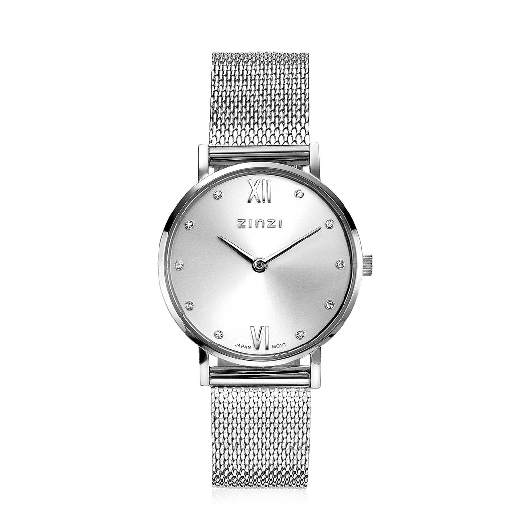 Zinzi Silberfarbene Uhr Stahl Ziw628 M