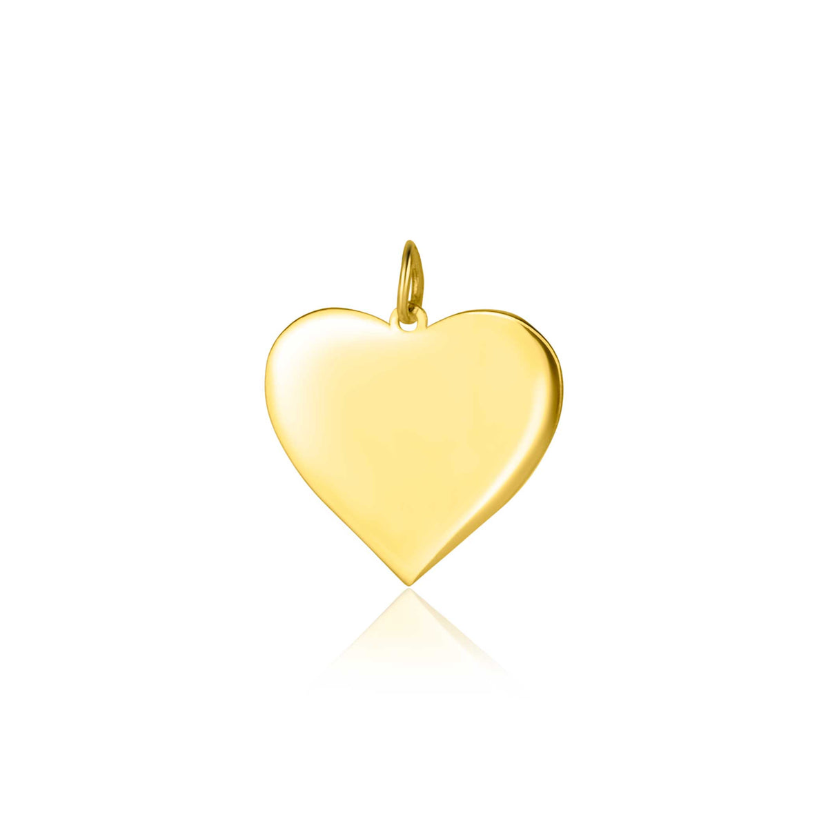 Herzförmiger Anhänger aus 14 Karat Gold mit glatter, glänzender Oberfläche