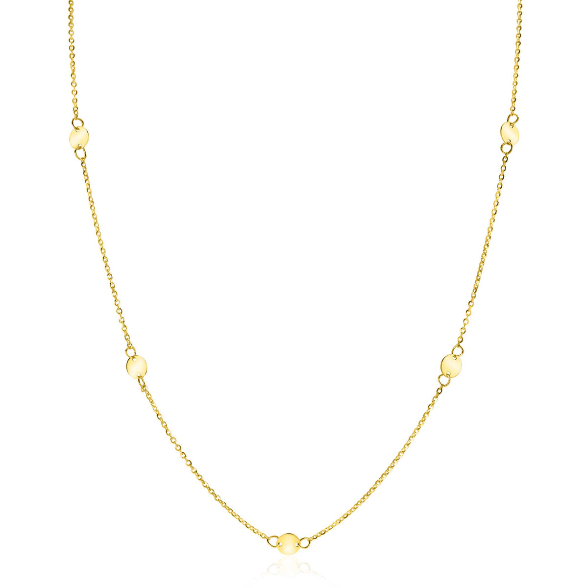 Halskette aus Gold mit kleinen, runden Perlen und feiner Gliederkette